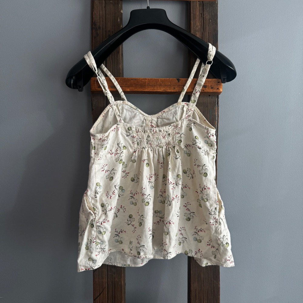 Anthropologie Womens Sz Small Floral Babydoll Top Linen Cottagecore‎ Y2K - Picture 9 of 9